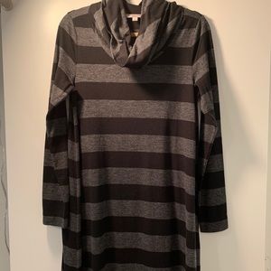 Loft Striped Cowl Neck Sweater Dress